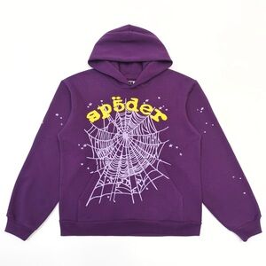 Vibrant Purple Spider Web Hoodie Sweatshirt